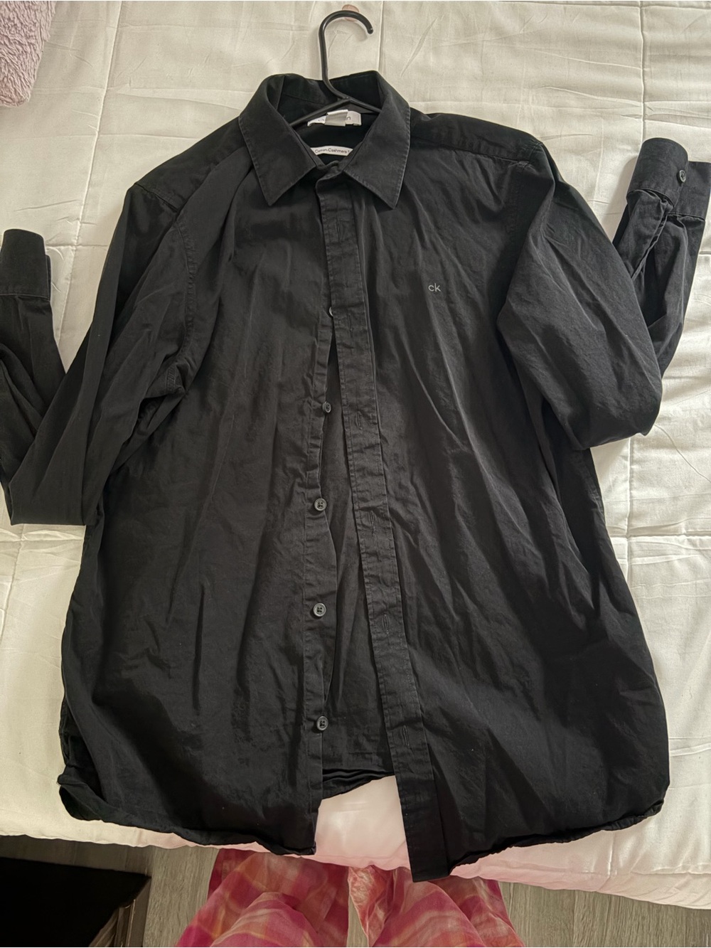 Calvin Klein Men's Black Button-Up Dress Shirt
